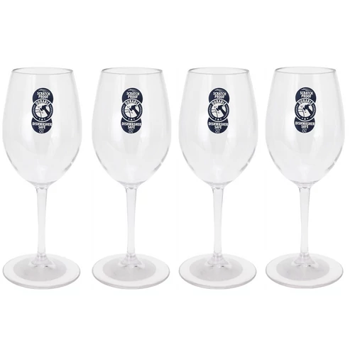 4 db Törésálló elegáns borospohár, 330ml, 21 cm, 