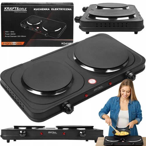 Kraft&Dele Dupla Elektromos főzőlap, 2600 W