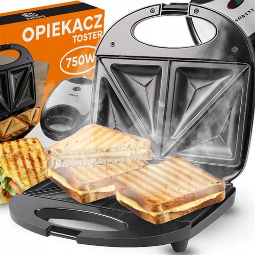 Dupla Szendvicssütő tapadásmentes bevonattal 750 W, fekete, FJ-102