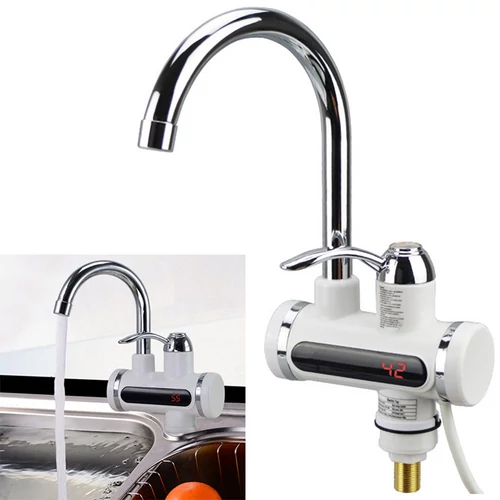 Konyhai - fürdőszobai elektromos átfolyós vízmelegítő csaptelep LCD kijelzővel 3000W VG