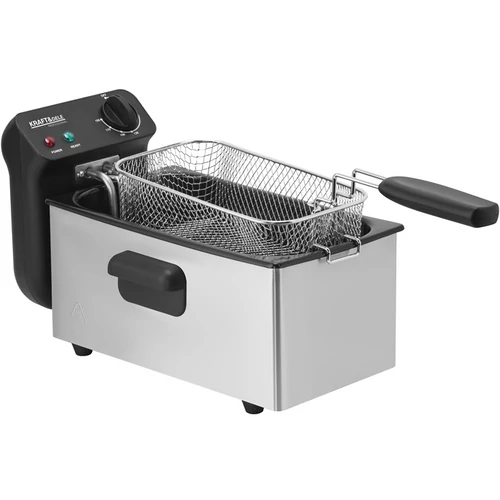 Kraft&Dele Rozsdamentes acél olajsütő, 3 L, 2300 W, 130-190°C,  Tápkábel tárolórekeszel, KD4331