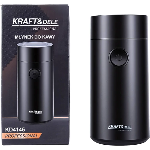 Kraft&Dele Elektromos kávédaráló, rozsdamentes acél pengével, szürke, 200 W, 50g