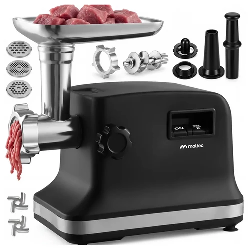 MalTec Meatsy1800 elektromos Húsdaráló és kolbásztöltőgép, 3 kg/perc, 2000 W