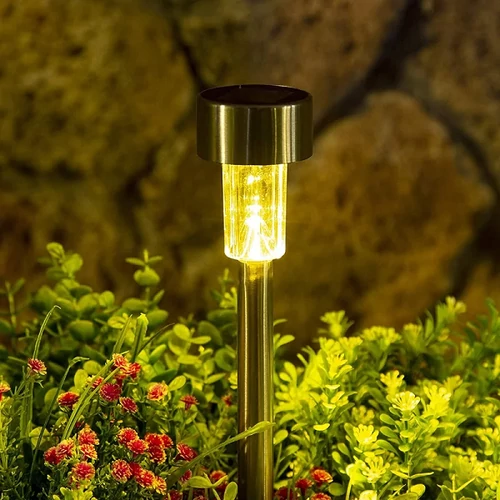 Napelemes inox kerti LED lámpa, 36 cm