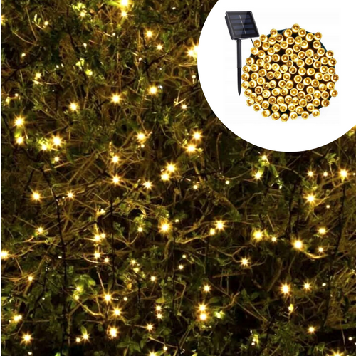 ProGarden 50 LED-es napelemes kerti fényfüzér, meleg fehér, 6,4 méter