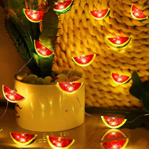 Elemes dekor görögdinnye LED fényfüzér, 20 LED-es