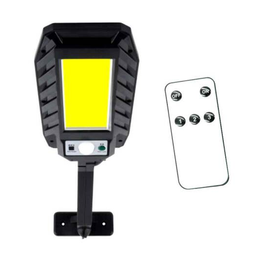 Napelemes, Időjárásálló, mozgásérzékelős kültéri COB LED reflektor alkonykapcsolóval, 160W, IP65
