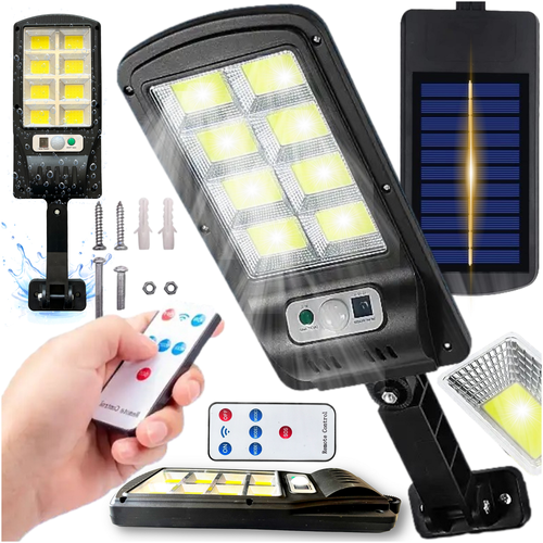 Napelemes, Időjárásálló, mozgásérzékelős kültéri 160 LED-es reflektor