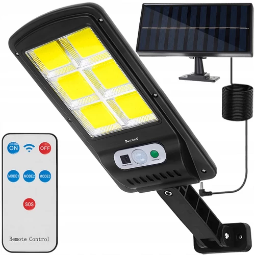 Extra erős 120 LED-es különálló napelemes reflektor, mozgásérzékelővel, IP65