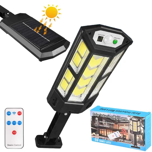 Nagyméretű kültéri napelemes, időjárásálló, LED reflektor, 180W, IP65