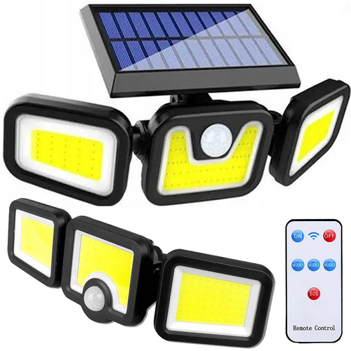103 COB LED-es napelemes reflektor, mozgásérzékelővel, 2400 mAh