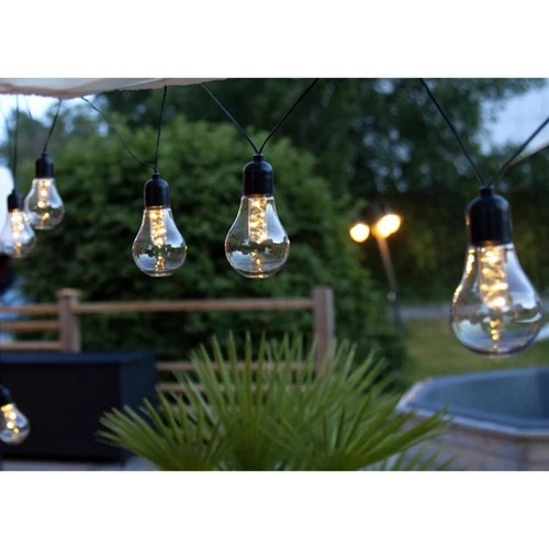 30 LED-es hálózati kültéri 10 gömb party fényfüzér, meleg fehér, 8 m