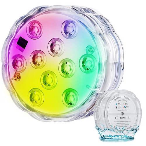LED medence lámpa, vízálló, távirányítóval, 16 szín