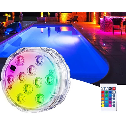 LED medence lámpa, vízálló, távirányítóval, 16 szín