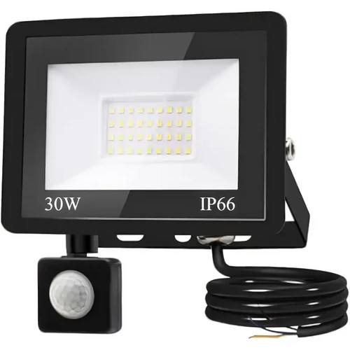 30W vízálló IP66, LED reflektor, mozgás és alkonyat érzékelővel
