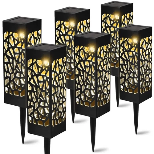 6 db-os napelemes LED lámpa szett, modern fénynyommal, IP44, 28 cm, HT 