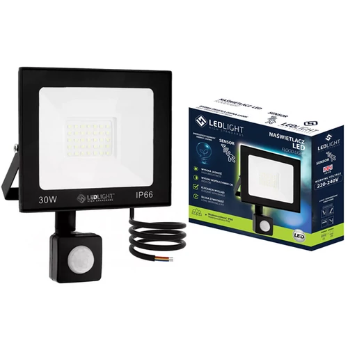 30W vízálló IP66, LED reflektor, mozgás és alkonyat érzékelővel