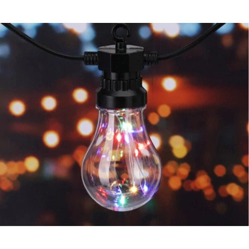 14,5 m 160 micro LED-es 20 gömb időzíthető lámpafüzér, hosszabbítható teraszvilágítás, időjárásálló, IP44, színes