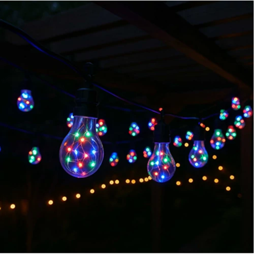 14,5 m 160 micro LED-es 20 gömb időzíthető lámpafüzér, hosszabbítható teraszvilágítás, időjárásálló, IP44, színes