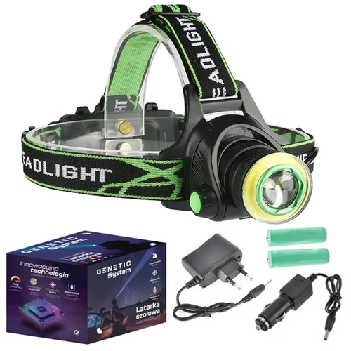 Extra erős  GENETIC® fejlámpa, erős XML T6 LED-es fényszóró, 6800 mAh, ZOOM funkcióval