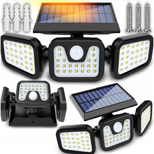 Extra erős 110 LED-es napelemes reflektor, mozgásérzékelővel, 