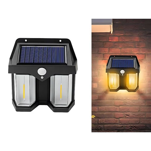 Nagy fényerejű Dupla LED-es Napelemes kerti Fali lámpa, mozgásérzékelős, 1200 LM, 1200 mAh