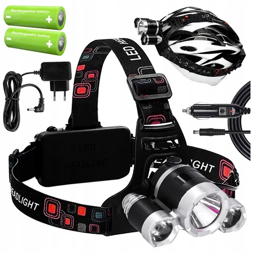 Extra erős SWAT 3 x CREE T6 fejlámpa, 2 féle adapterrel, 5 világítási mód, 2100 Lumen