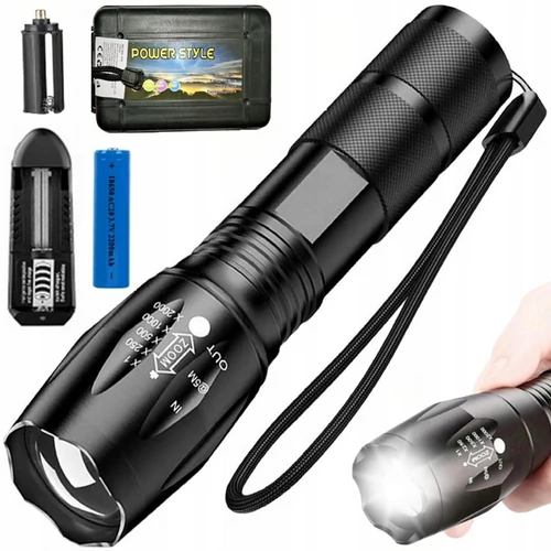 Extra erős vízállló taktikai CREE-XML-T6 L2 LED zoom katonai zseblámpa, USB-s, 5 világítási móddal, M188