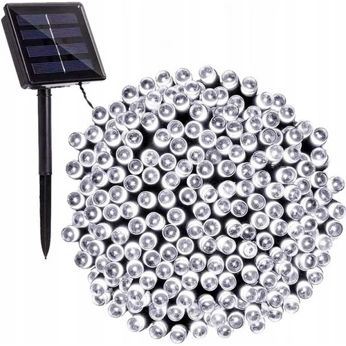200 LED-es napelemes kerti fényfüzér, Hideg fehér