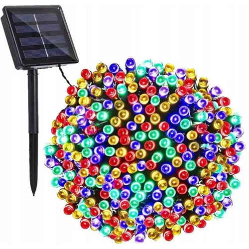 200 LED-es napelemes kerti fényfüzér, színes, 15 m