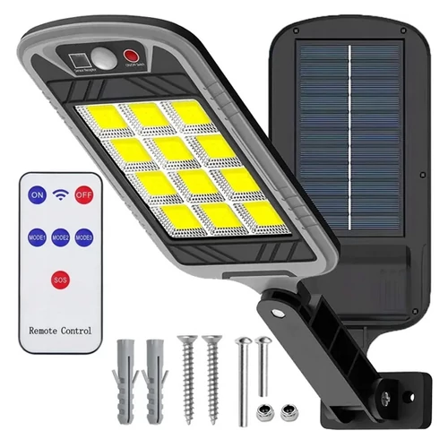 Extra erős 144 LED-es napelemes reflektor, mozgásérzékelővel, 