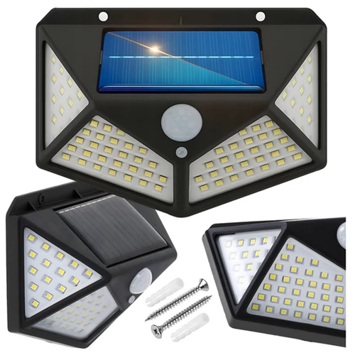 100 LED-es mozgásérzékelős napelemes LED lámpa RG
