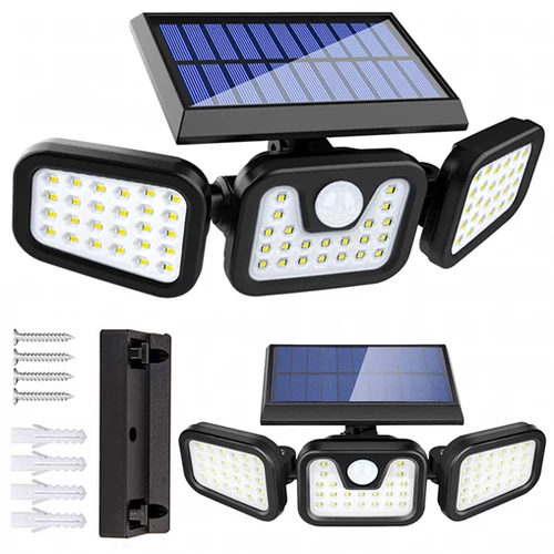 Napelemes 4in1 reflektor mozgás és alkonyatérzékelővel 74 LED-es IP44