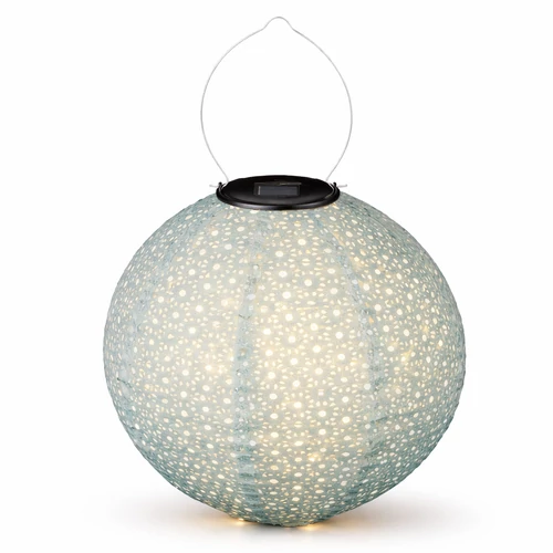 ArtiCasa napelemes fénynyomat mintás Party LED-es Lampion 25 cm kék színű 1 db