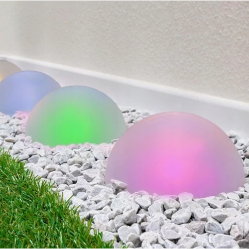 ProGarden 5 db-os napelemes félgömb kerti LED lámpa színváltós 15 cm átmérő/félgömb