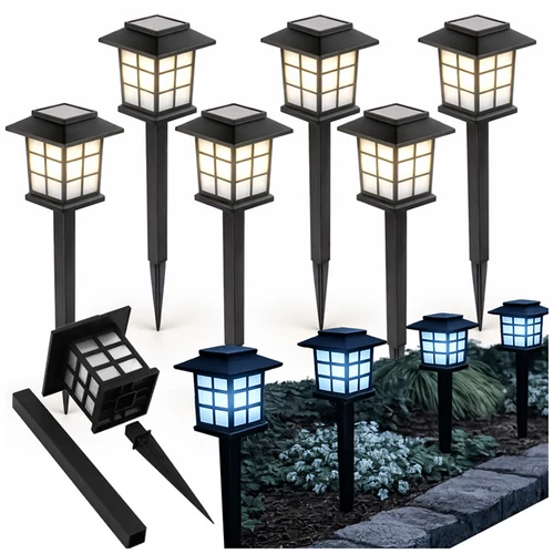 6 db-os Napelemes kerti LED lámpa, 37 cm
