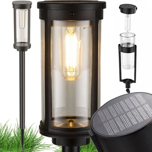  Napelemes kerti Modern LED lámpa vízálló alkonyérzékelővel, kertbe, 57 cm, 1 db 