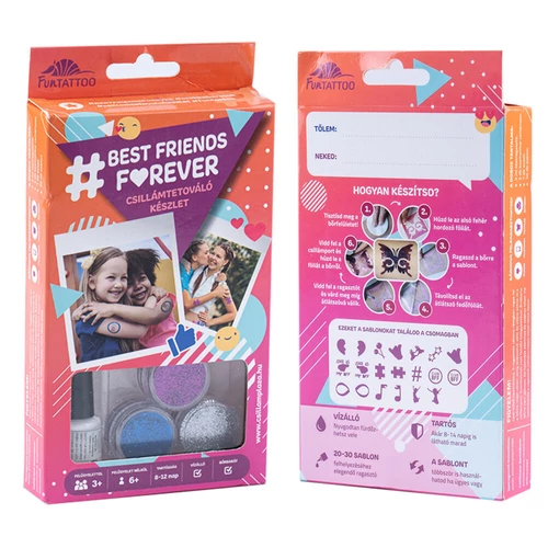 25 db-os csillámtetováló BFF szett lányoknak