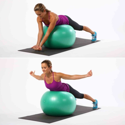 QLife Yoga fitneszlabda, gimnasztikai labda pumpával, 65 cm, zöldes-kék