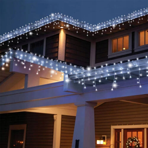 90 LED-es jégcsap kültéri-beltéri fényfüzér hideg fehér, 3 méter hosszú