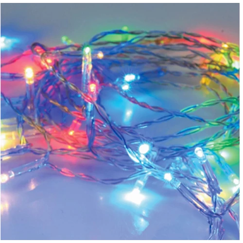 50 LED-es elemes fényfüzér, színes, 5 m