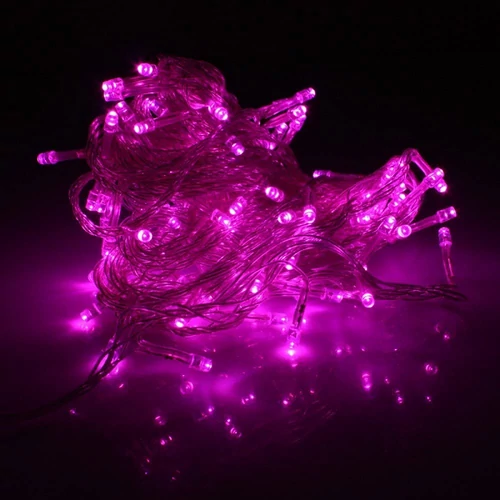 50 LED-es elemes fényfüzér, pink, 5 m