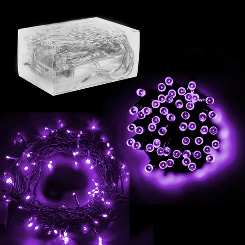 50 LED-es elemes fényfüzér, Lila, 5 m