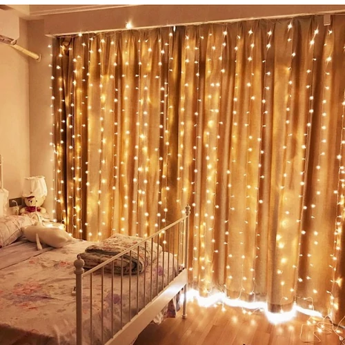 480 LED-es prémium fényfüggöny, 12 fényjátékkal, meleg fehér