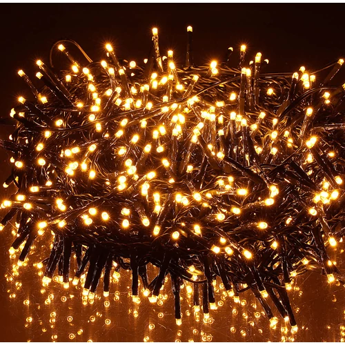 1200 LED-es BOA fényfüzér, kültéri-beltéri hálózati, 8 világítási móddal, meleg fehér, 24 m