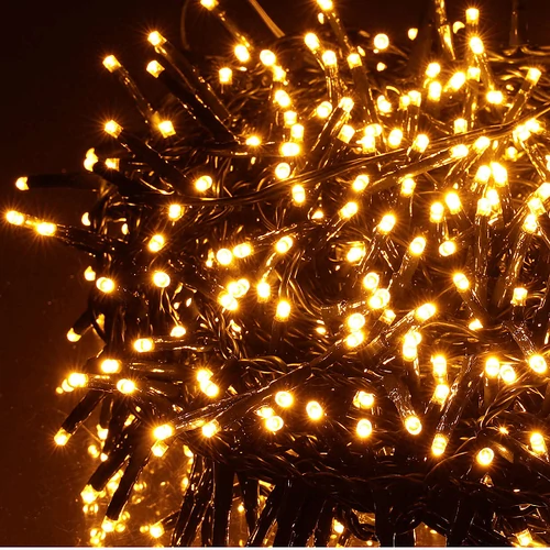 800 LED-es BOA fényfüzér, kültéri-beltéri hálózati, 8 világítási móddal, meleg fehér, 16 m