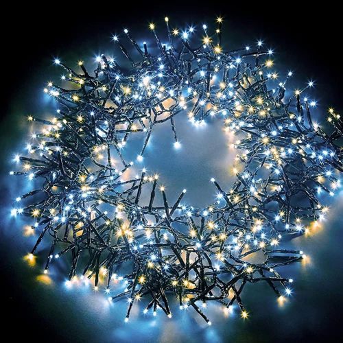 1200 LED-es BOA fényfüzér, kültéri-beltéri hálózati, Hideg-meleg fehér, 20 m