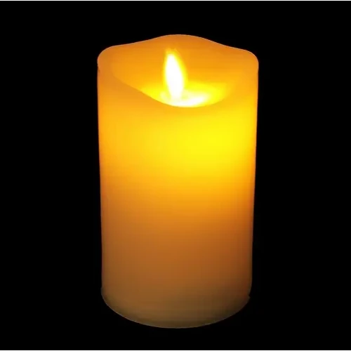 LED-es láng hatású adventi gyertya dekor, időzíthető, meleg fehér, 7 x 10 cm 