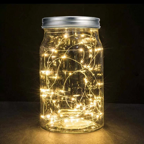 Vízálló 20 micro LED-es elemes időzíthető, palack dekor fényfüzér, tündérfény, meleg fehér, 1 m