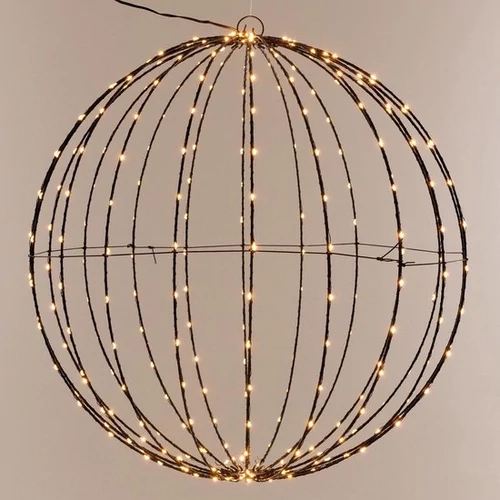 Nagyméretű 240 LED-es karácsonyi időzíthető 6/18 óra, gömb dekor, 40 cm, IP44, meleg fehér 